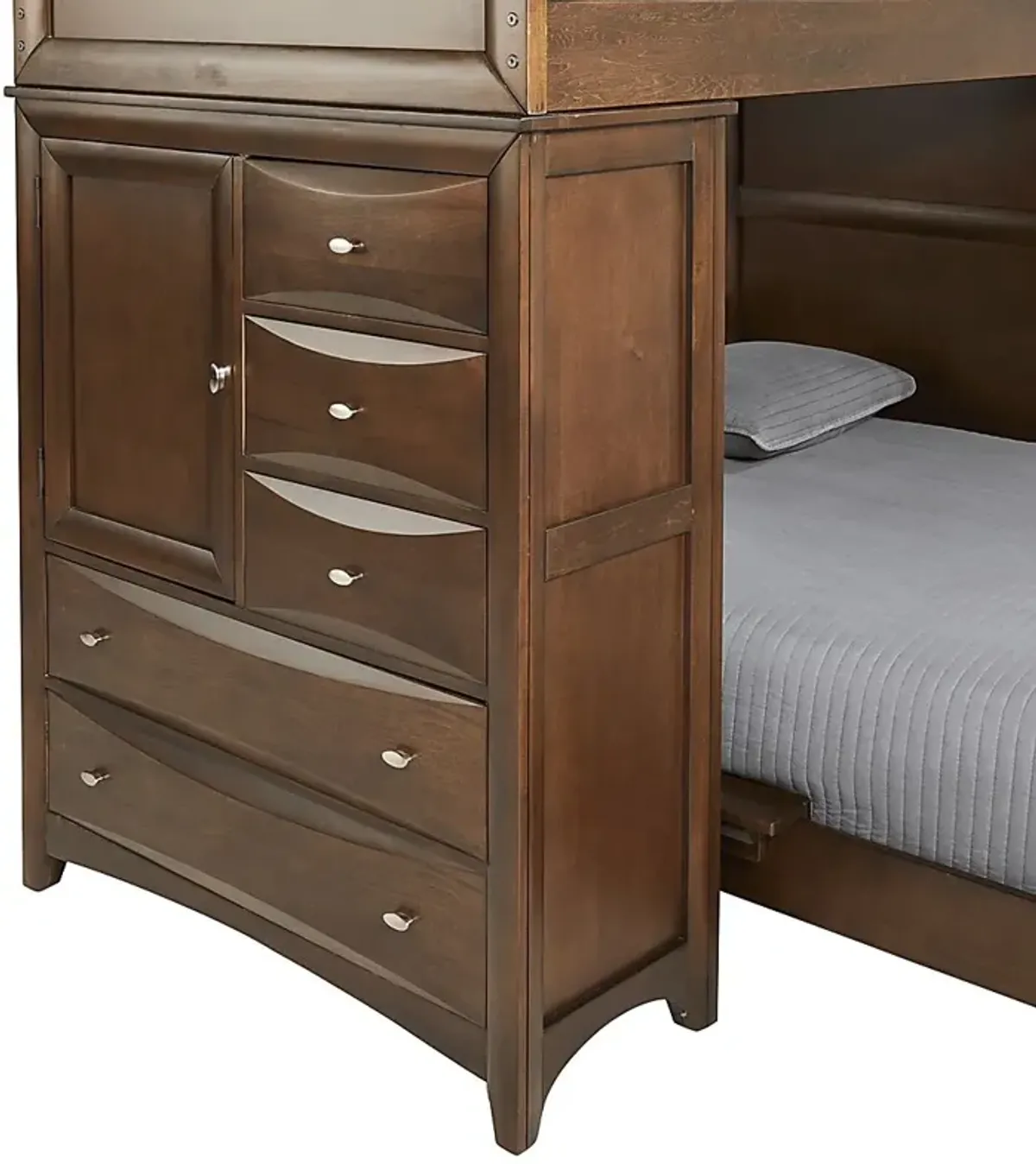 Ivy League 2.0 Walnut Twin Loft Bed with Chest