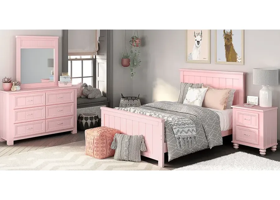 Kids Cottage Colors Pink 5 Pc Full Panel Bedroom