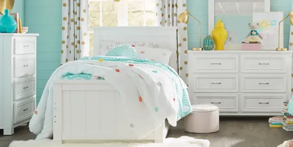 Kids Cottage Colors White Full Panel Bedroom