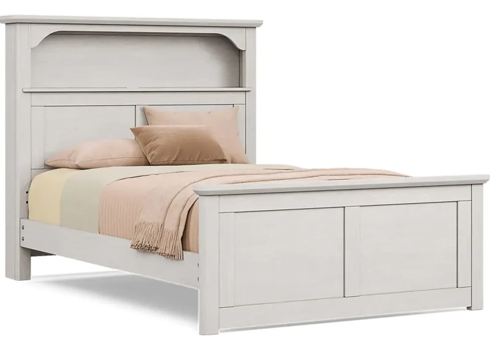 Kids South Bend Washed White 3 Pc Full Bookcase Bed