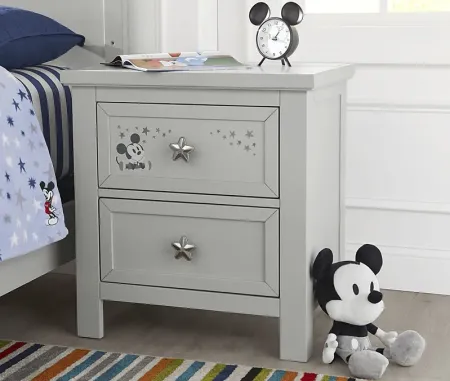 Kids Starry Dreams with Mickey Mouse Gray Nightstand