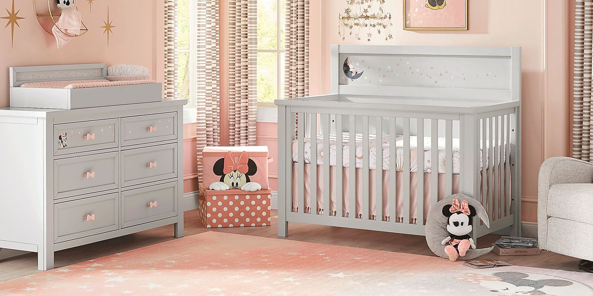 Starry Dreams with Minnie Mouse Gray Convertible Crib