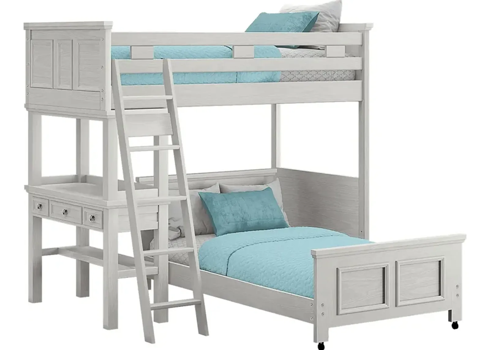 Kids Canyon Lake Ash Gray Twin/Twin Loft with Desk