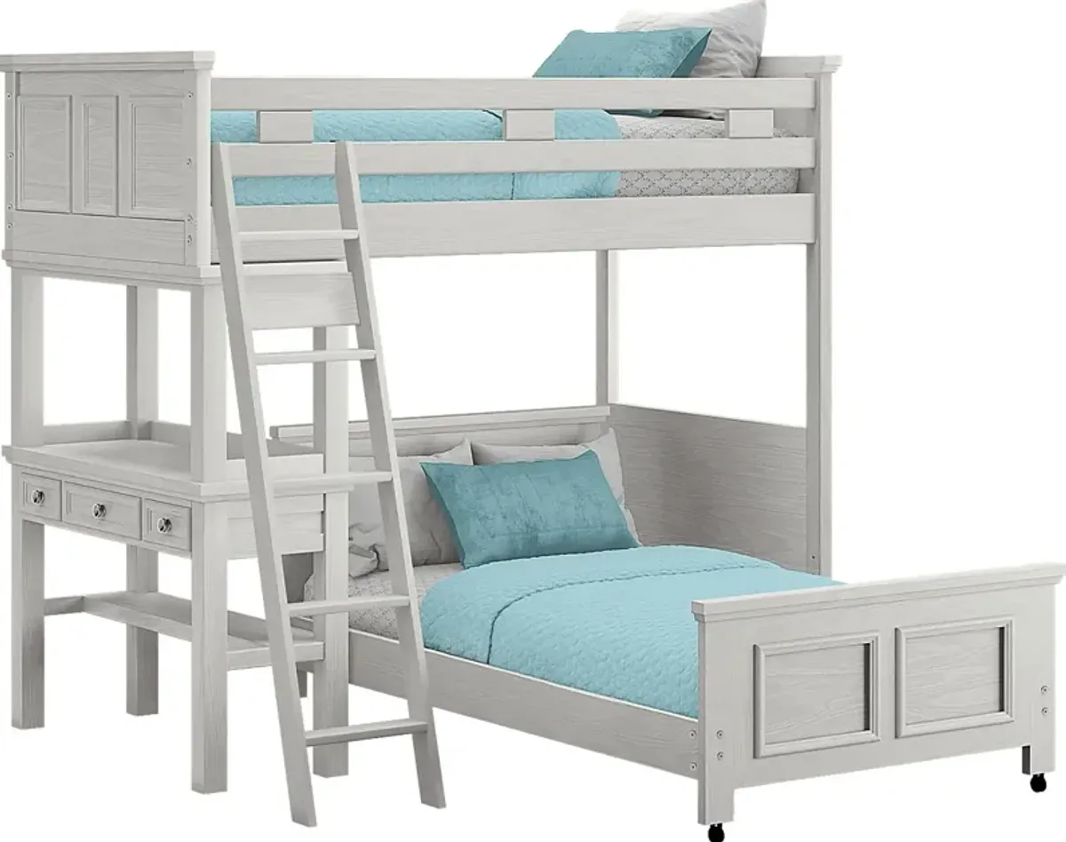 Kids Canyon Lake Ash Gray Twin/Twin Loft with Desk