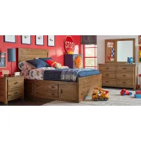 Kids Creekside 2.0 Chestnut 5 Pc Full Panel Bedroom with Storage and Trundle