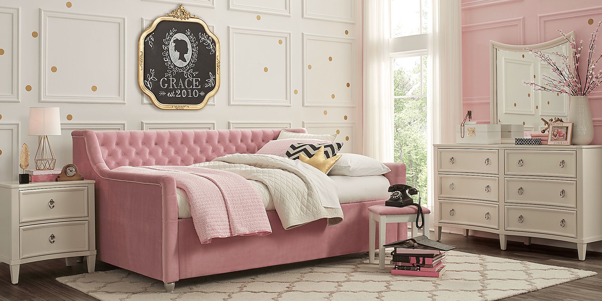 Alena Pink 3 Pc Twin Daybed