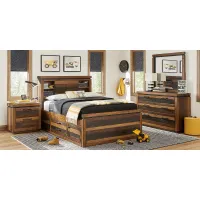 Kids Westover Hills Jr. Reclaimed Brown 5 Pc Twin Bookcase Bedroom