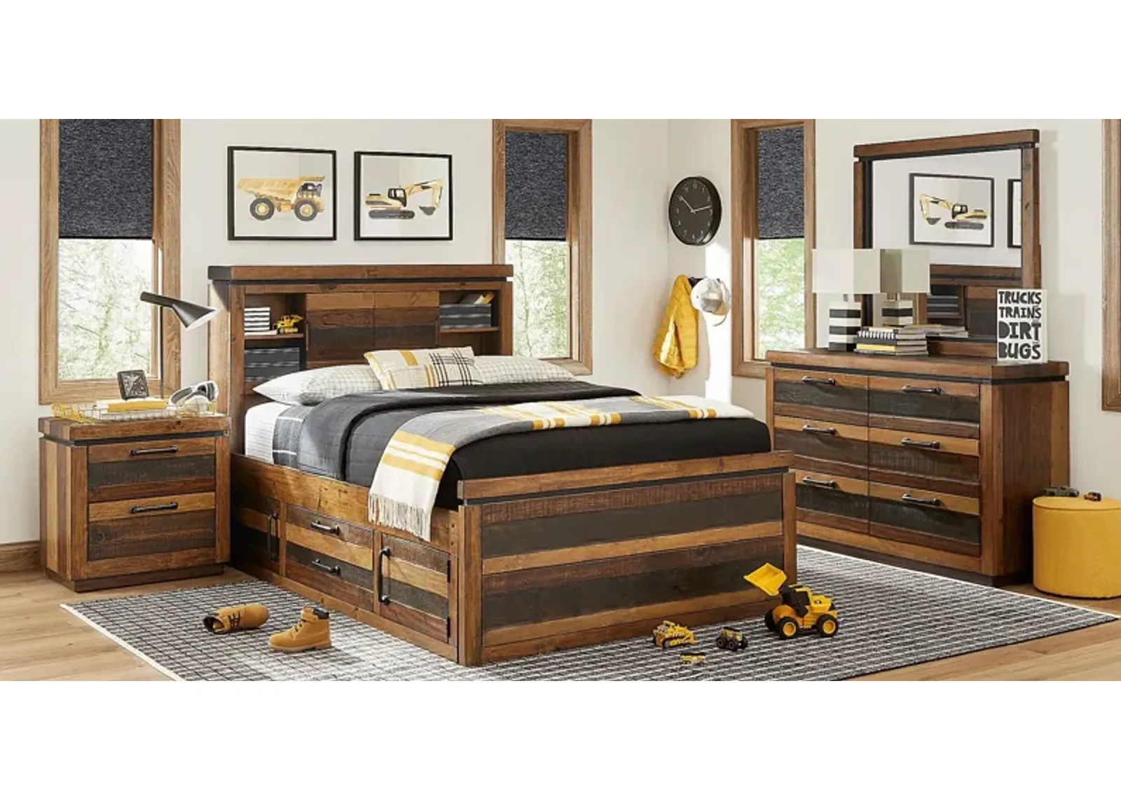 Kids Westover Hills Jr. Brown 5 Pc Twin Bookcase Bedroom