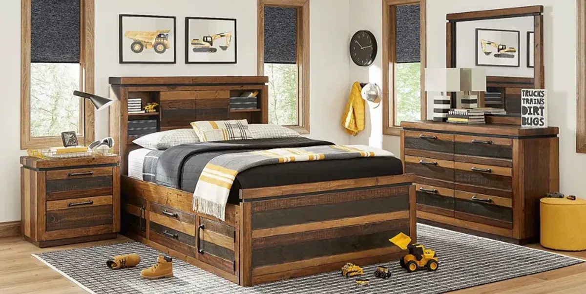 Kids Westover Hills Jr. Brown 5 Pc Twin Bookcase Bedroom