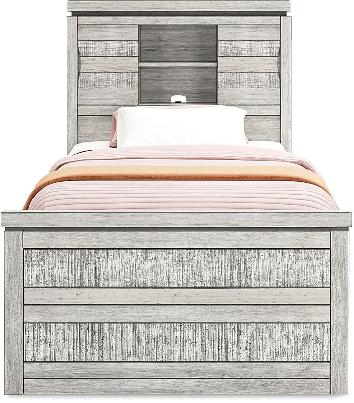 Kids Westover Hills Jr. Gray 5 Pc Twin Bookcase Bedroom