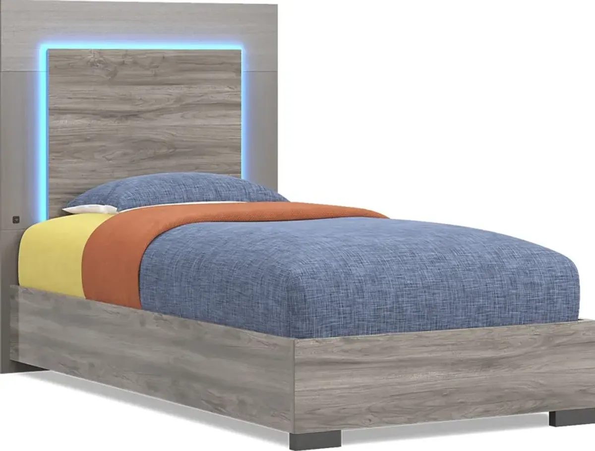 Kids Park Peak Gray Twin XL Panel Bed