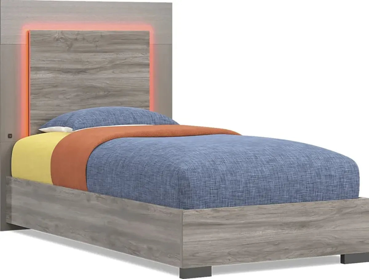 Kids Park Peak Gray Twin XL Panel Bed