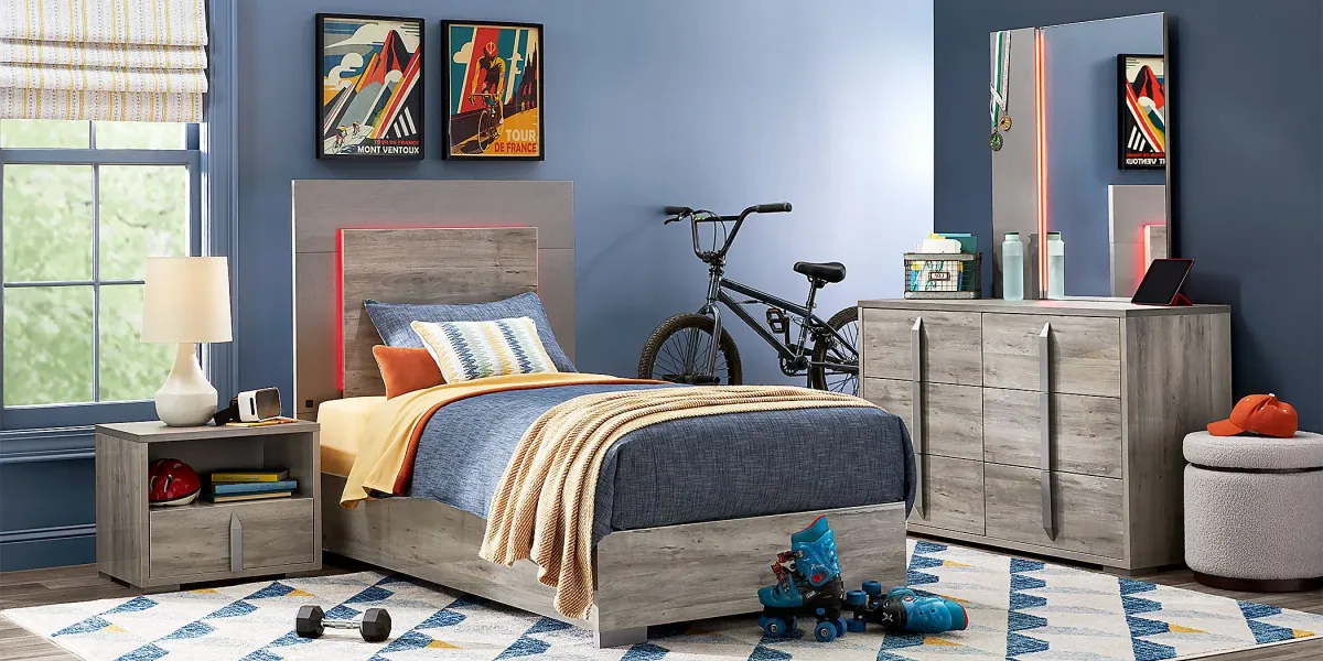 Kids Park Peak Gray Twin XL Panel Bed