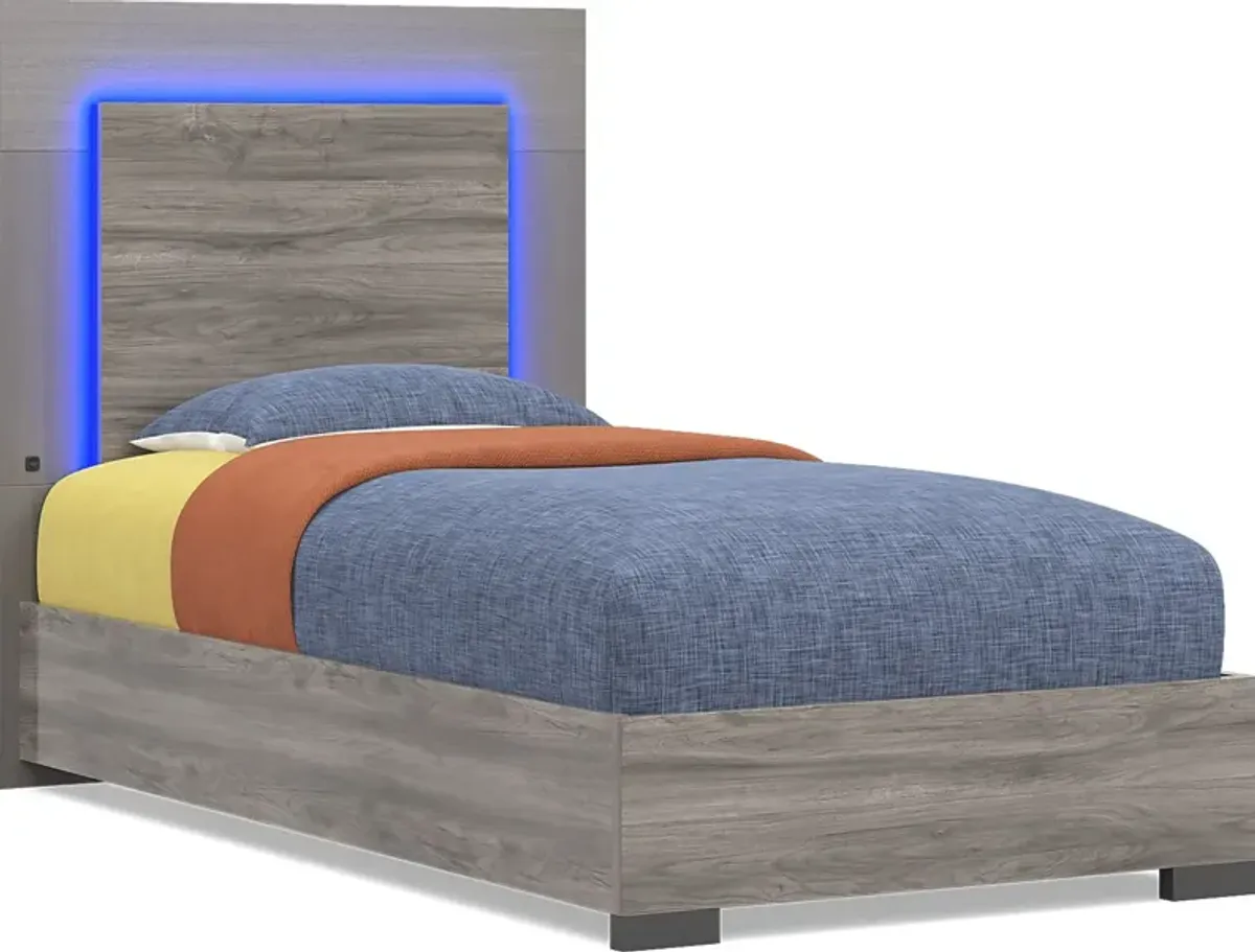 Kids Park Peak Gray Twin XL Panel Bed