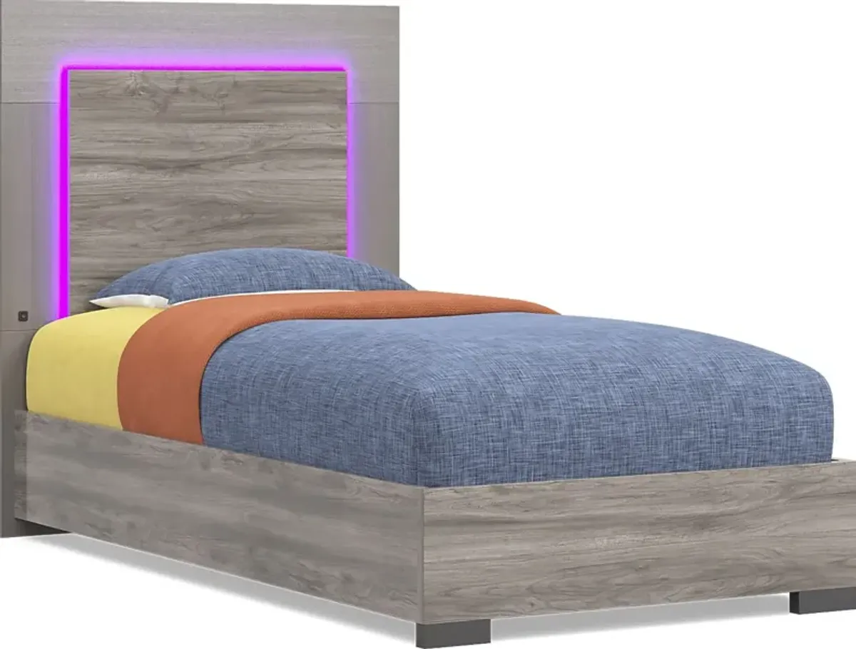 Kids Park Peak Gray Twin XL Panel Bed