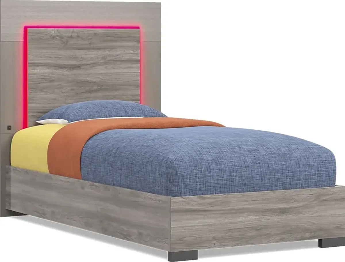 Kids Park Peak Gray Twin XL Panel Bed