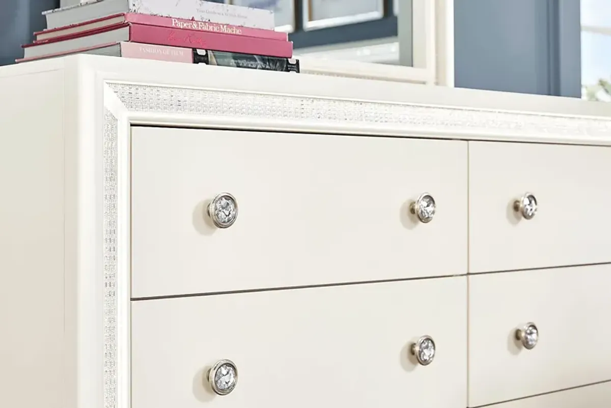 Kids Alyssa White Twin Lighted Bedroom