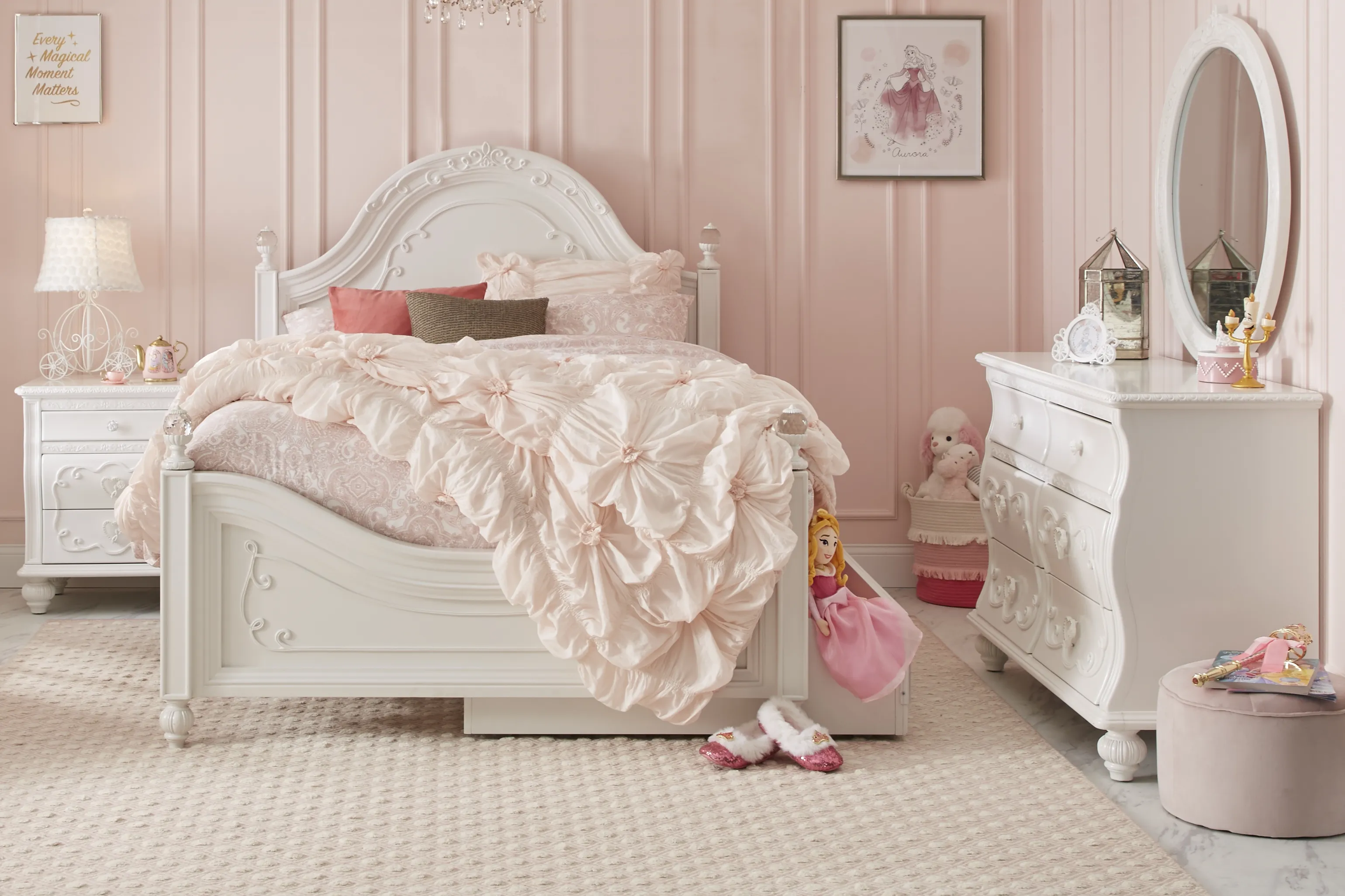 Disney Princess White Full Panel Bedroom