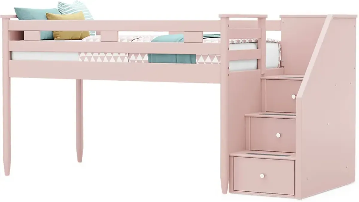 Kids Modern Colors Pink Twin Step Loft