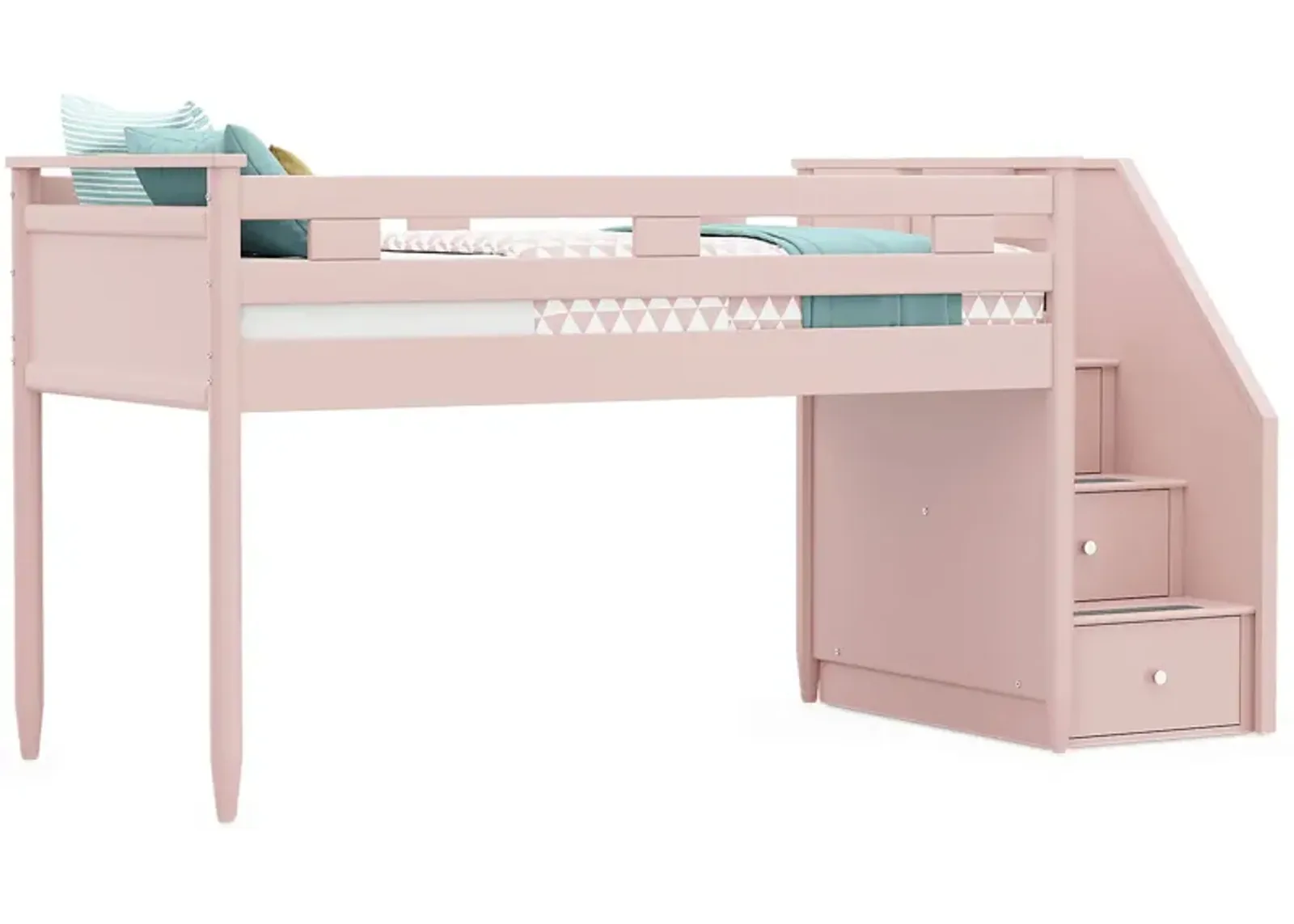 Kids Modern Colors Pink Twin Step Loft