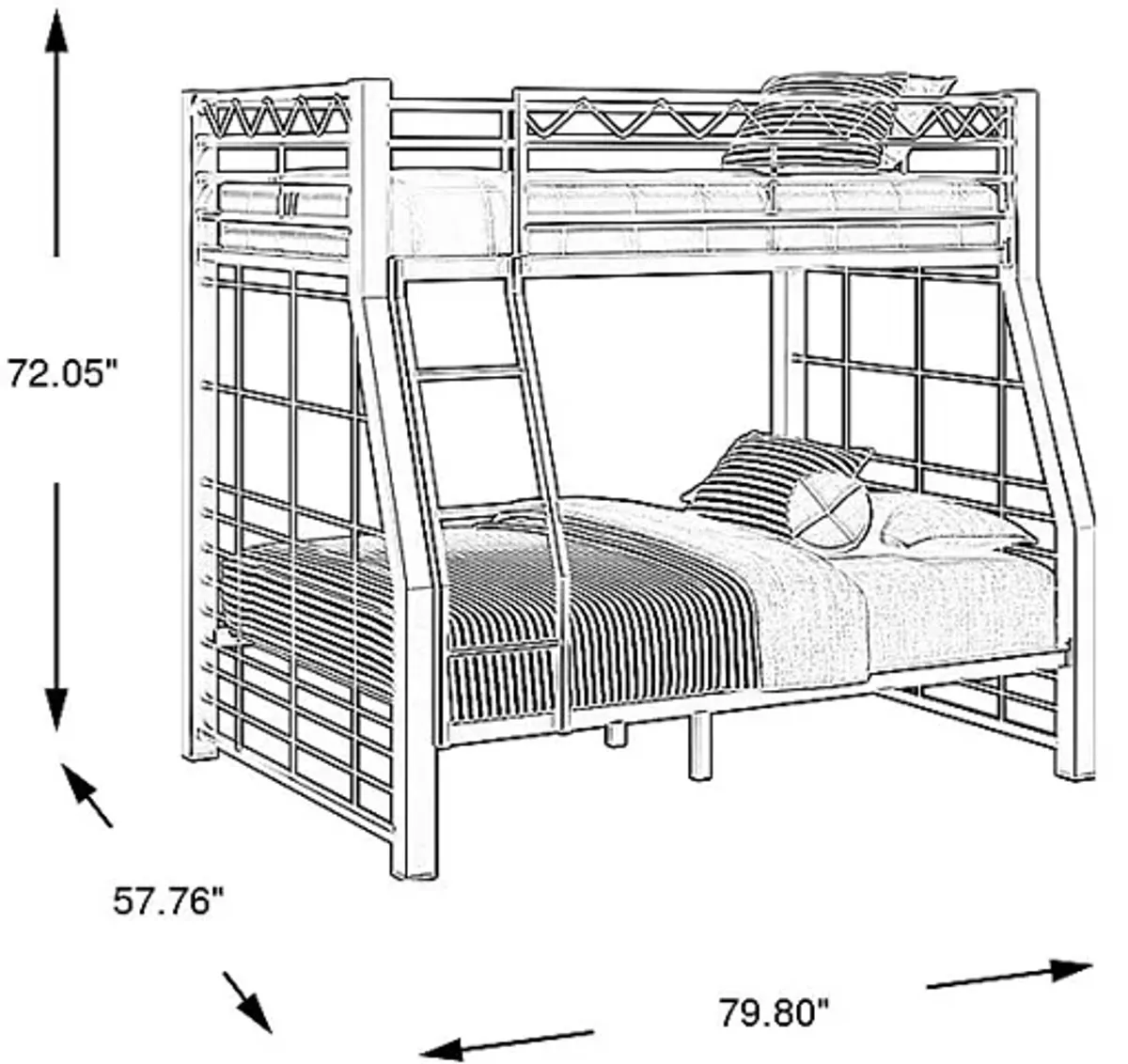 Build-A-Bunk Gray Twin/Full Bunk Bed