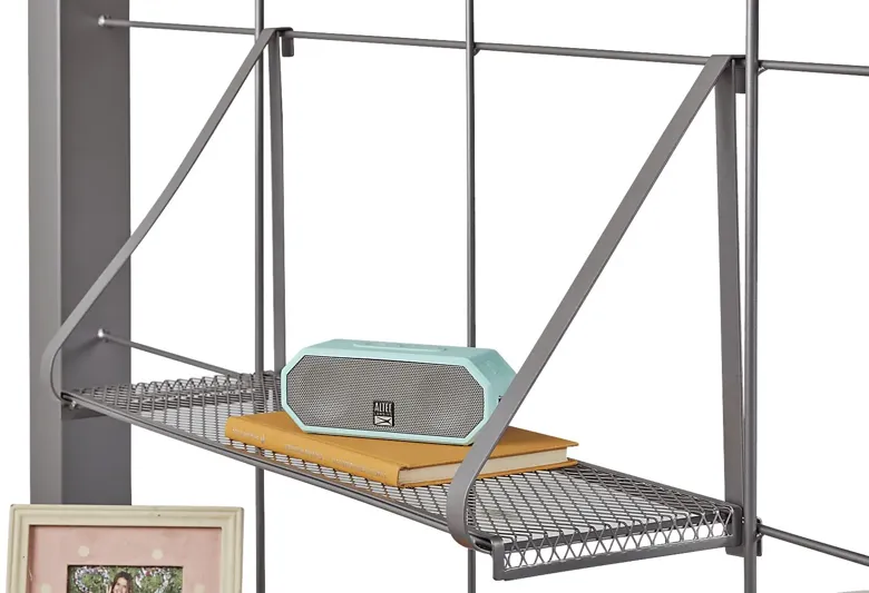 BuildaBunk Gray Full/Futon Loft Bed with Gray Accessories