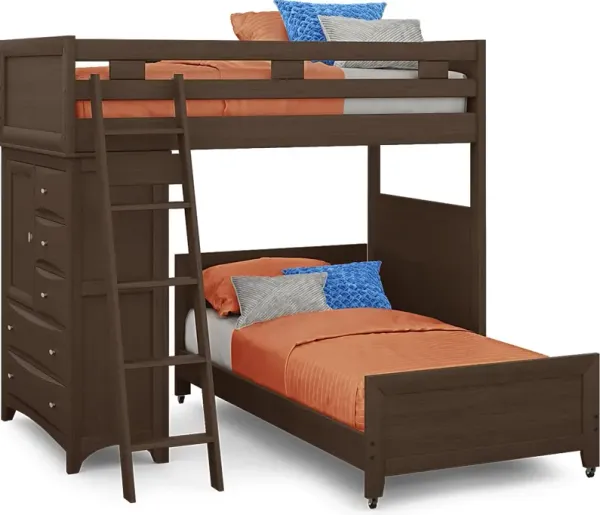 Ivy League 2.0 Walnut Twin/Twin Loft with Chest