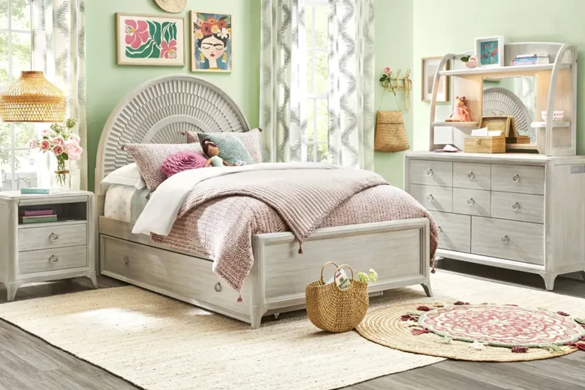 Kids Vivien Wirebrush Gray Full Panel Bedroom