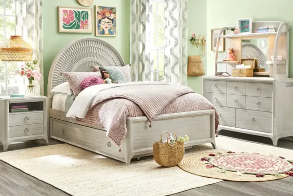 Kids Vivien Wirebrush Gray Full Panel Bedroom