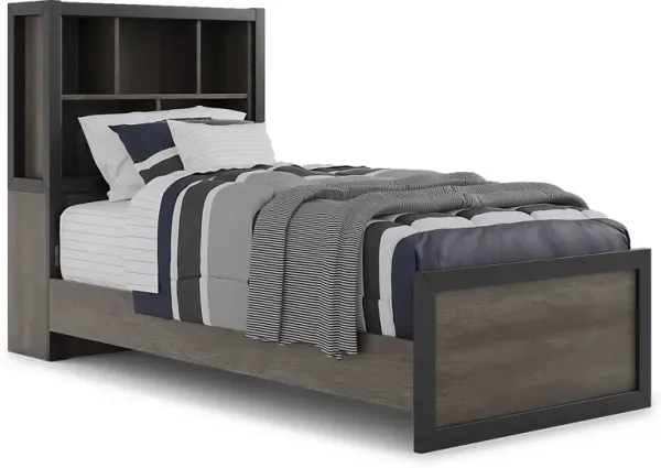 Kids Colefax Avenue Dark Gray Twin Bookcase Bed