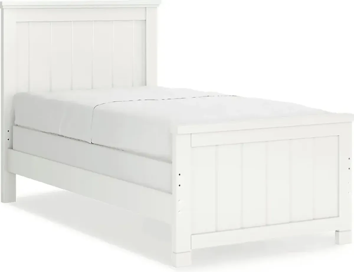 Kids Cottage Colors White Twin Panel Bedroom
