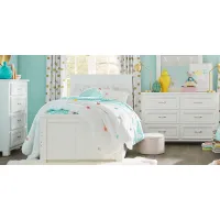 Kids Cottage Colors White 5 Pc Twin Panel Bedroom