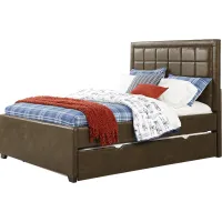 Kids Lugo Brown 4 Pc Full Upholstered Bed with Storage Trundle