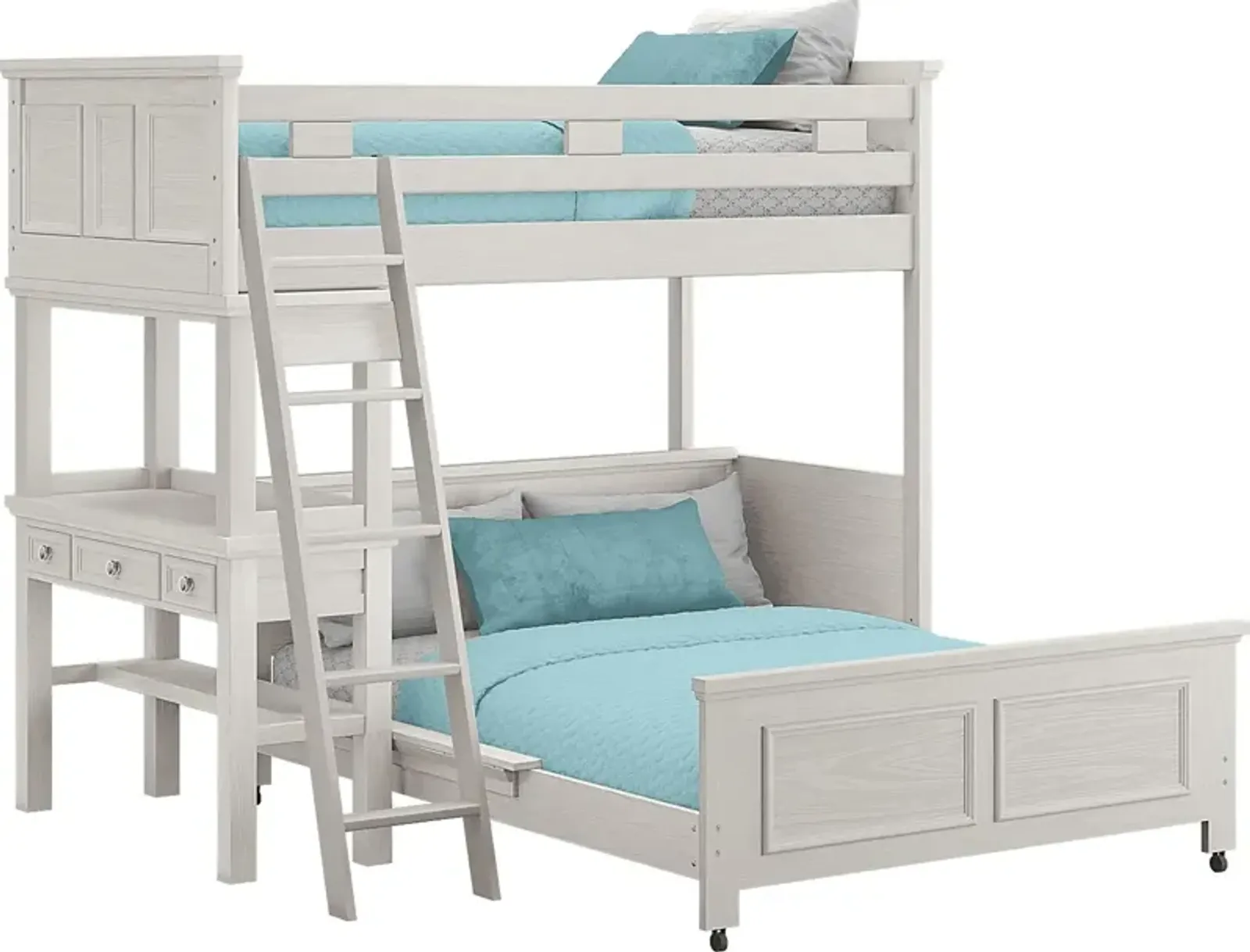 Kids Canyon Lake Ash Gray Twin/Full Loft with Desk