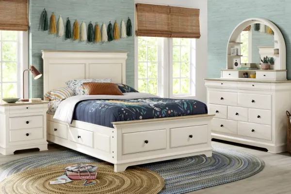 Kids Oberon Cream Full Storage Bedroom