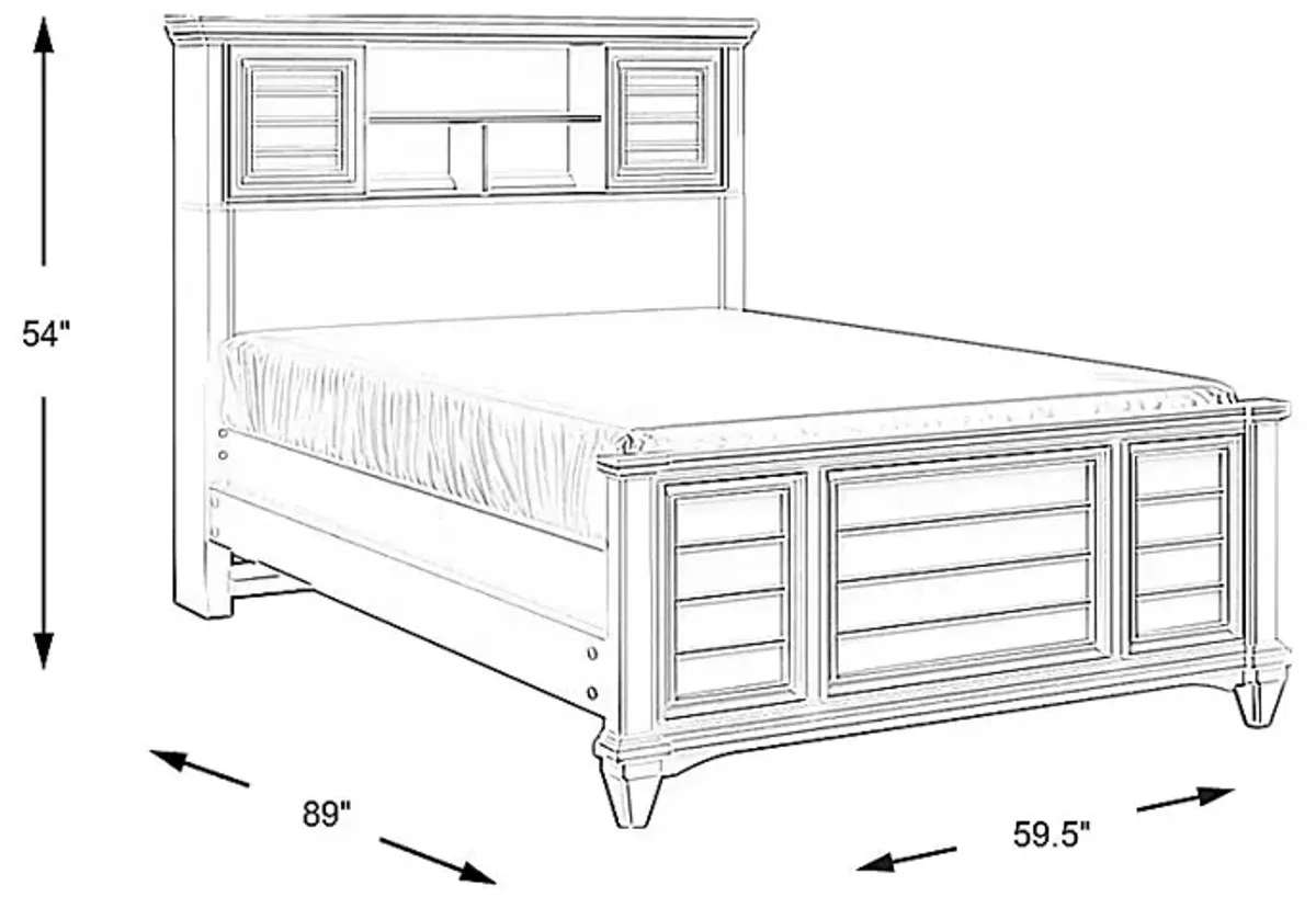 Kids Hilton Head White 3 Pc Full Bookcase Bed