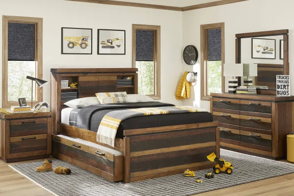 Kids Westover Hills Jr. Brown Full Bookcase Bedroom