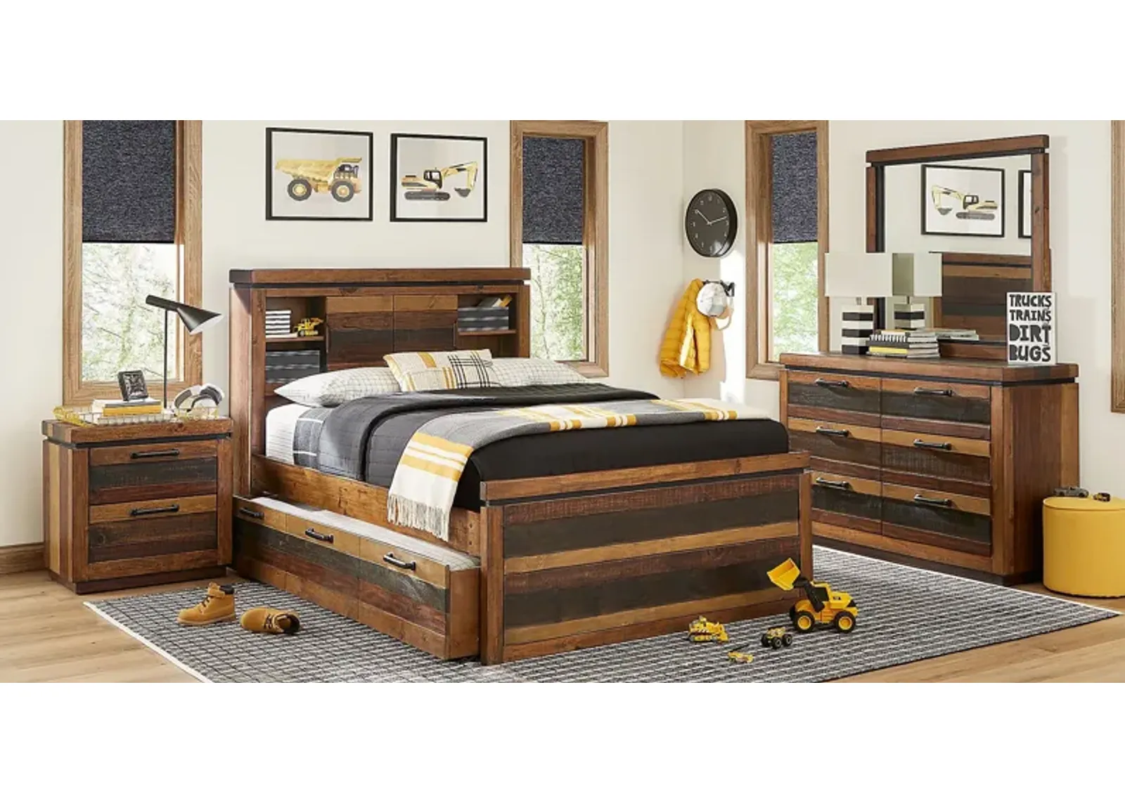 Kids Westover Hills Jr. Brown 5 Pc Full Bookcase Bedroom