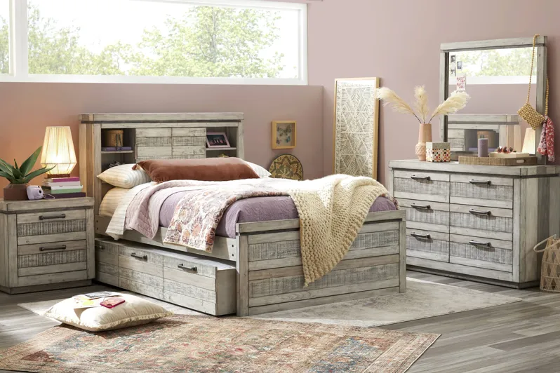 Kids Westover Hills Jr Gray Full Bookcase Bedroom