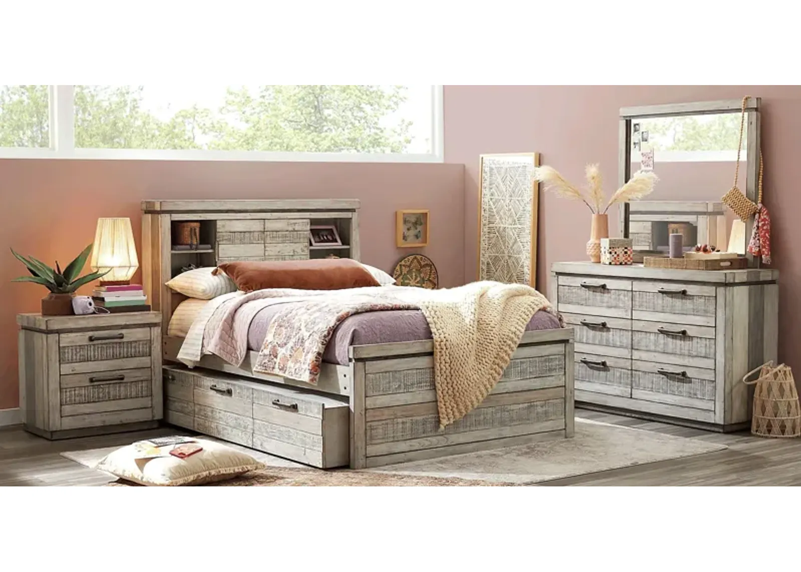 Kids Westover Hills Jr. Gray 5 Pc Full Bookcase Bedroom