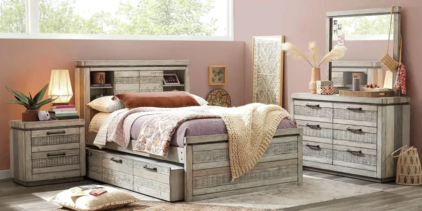 Kids Westover Hills Jr. Gray 5 Pc Full Bookcase Bedroom