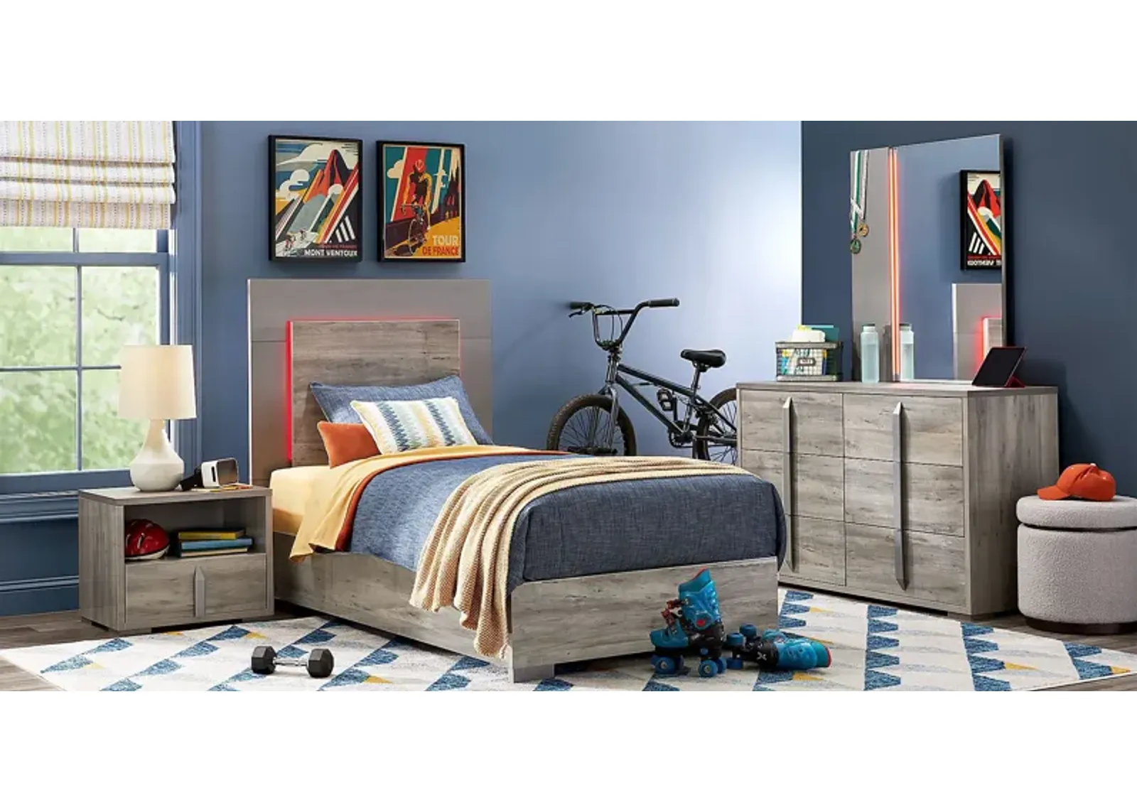 Kids Park Peak Gray 5 Pc Twin XL Panel Bedroom