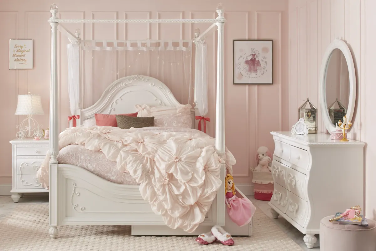 Disney Princess White Twin Canopy Bedroom