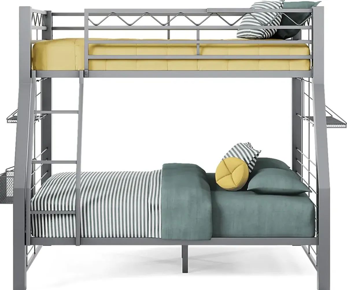 Build-A-Bunk Gray Twin/Full Bunk Bed with Gray Accessories