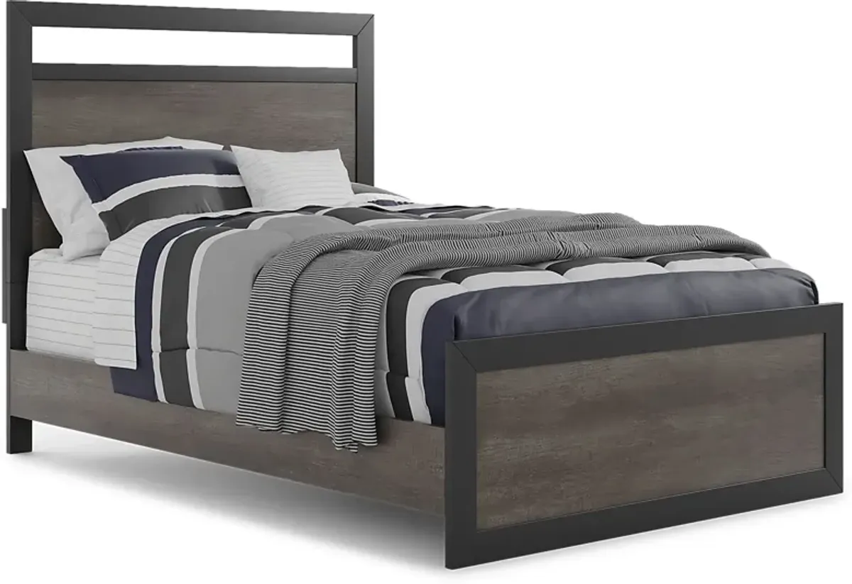 Kids Colefax Avenue Dark Gray 3 Pc Full Panel Bed