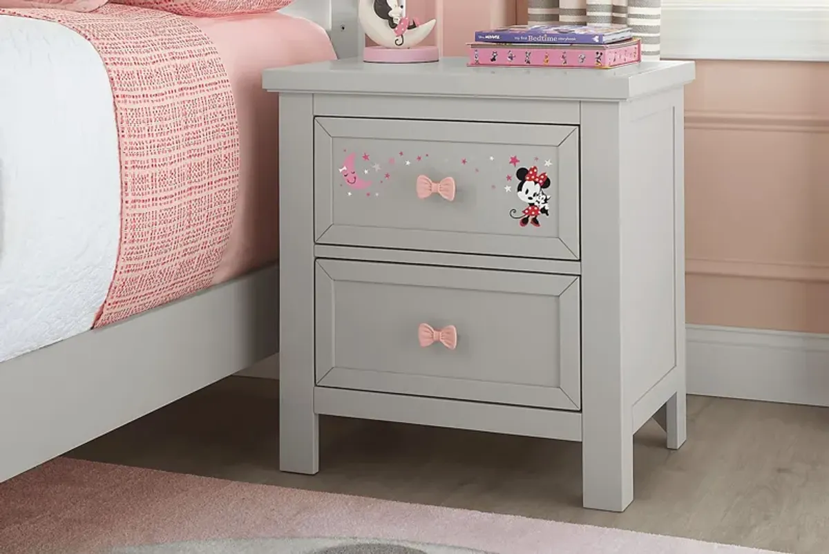 Starry Dreams with Minnie Mouse Gray Nightstand