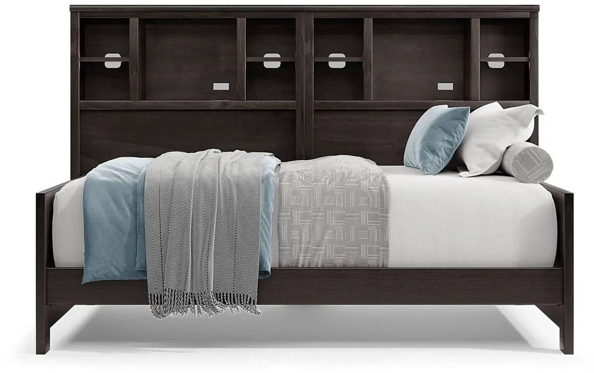 Kids Creekside 2.0 Charcoal Twin Bookcase Wall Bed