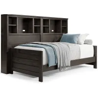 Kids Creekside 2.0 Charcoal 5 Pc Twin Bookcase Wall Bed