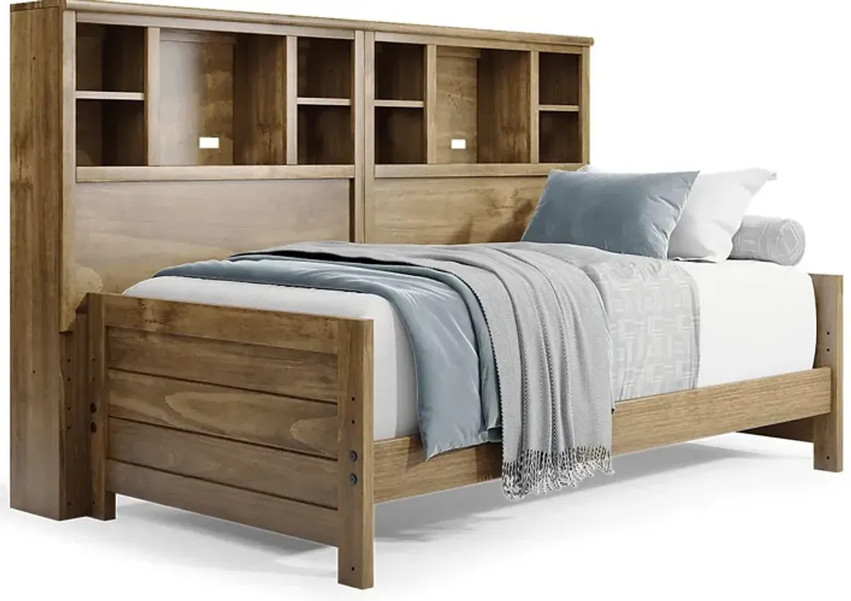 Kids Creekside 2.0 Chestnut 5 Pc Twin Bookcase Wall Bed