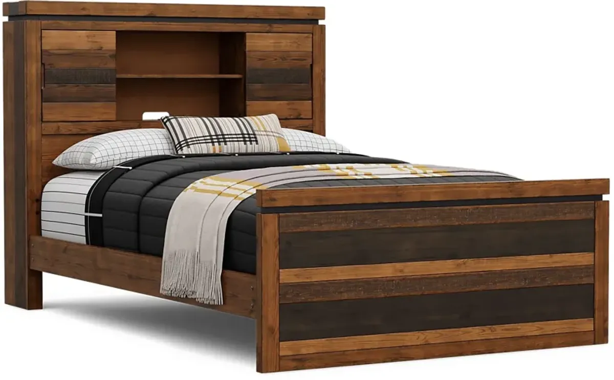 Kids Westover Hills Jr Brown Full Bookcase Bed